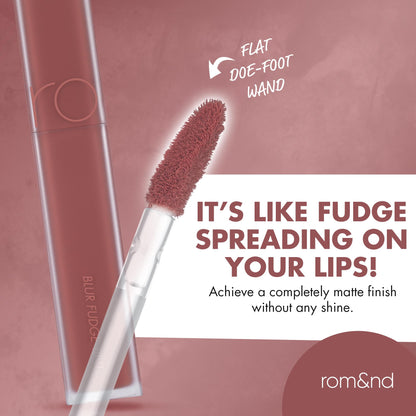 rom&nd OVEEER Shade Series Blur Fudge Tint | Silky Matte Lipstick for Velvety Smooth Lips | Long-Lasting Stain, Wrinkle Blurring, Moisturizing Formula | 16 Burnt Orange | Lip Stain Long Lasting Waterproof | Buildable Matte Blurred Finish | Hydrating Lip S