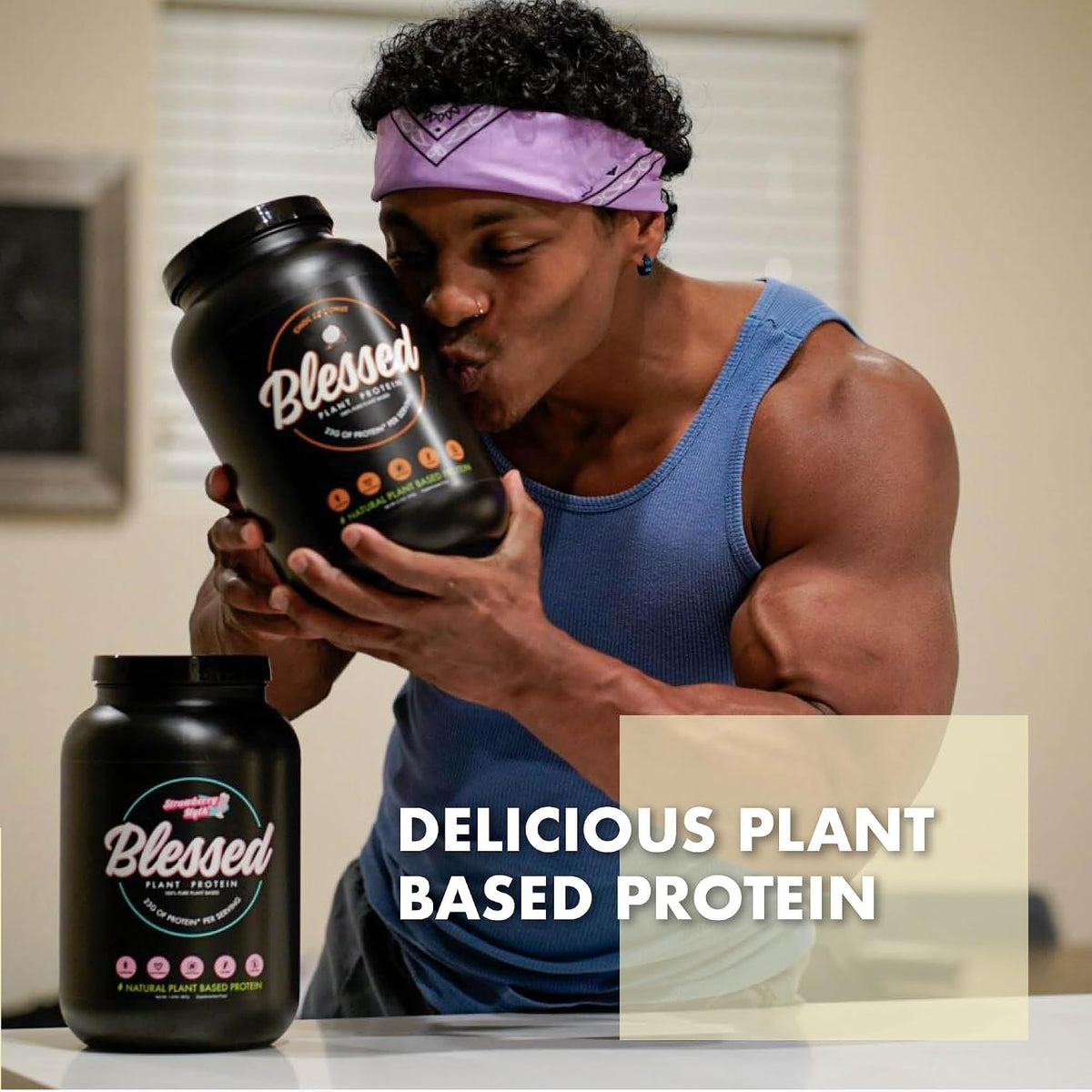 Blessed Vegan Protein Powder - Plant Based Protein Powder Meal Replacement Protein Shake, 23g of Pea Protein Powder, Dairy Free, Gluten Free, Soy Free, No Sugar Added, 30 Servings (Vanilla Chai)