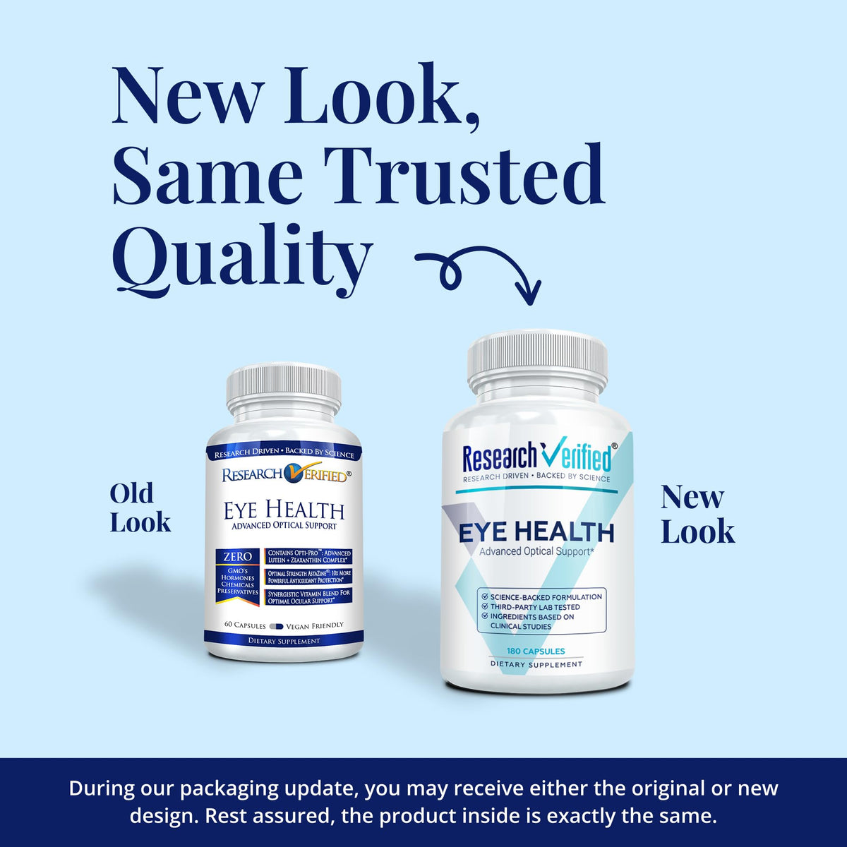 Research Verified Eye Health - Nourish and Protect Eyes and Vision, Support Healthy Retina, Improve Blood Supply to Eyes - Vitamins A, B, C, and E - 60 Capsules - Made in the USA