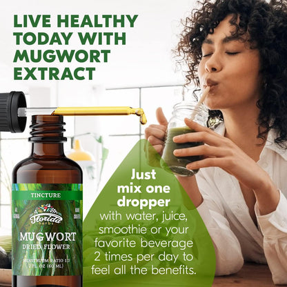 Mugwort Extract Liquid Drops – Organic Relaxation, Sleep Support Drops – Natural Mugwort Tincture - Made in USA - 2 Fl Oz