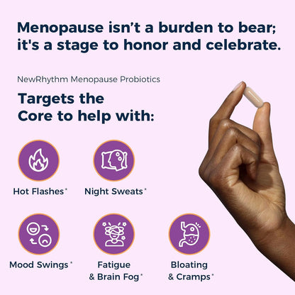 NewRhythm Digestion & Menopause Bundle: 7 Key Enzymes with Probiotics + Botanical Relief, Protease Amylase Lipase, Black Cohosh, 90 Vegan Caps