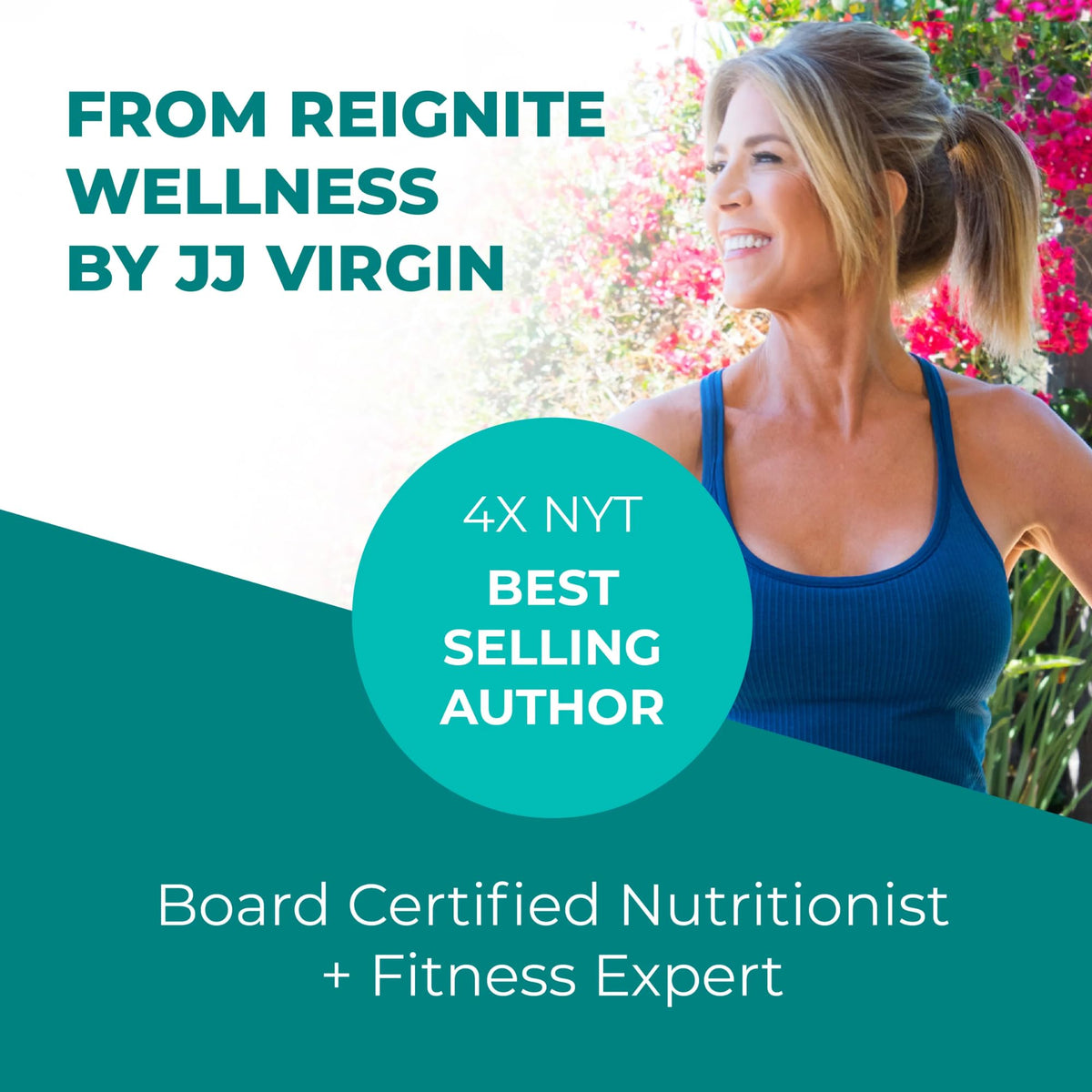Reignite Wellness by JJ Virgin | Chocolate Bone Broth All-in-One Shake | Gluten Free + Dairy Free Protein Powder | Contains 20G of Beef Protein with Vitamins, Minerals, Amino Acids | 30 Servings