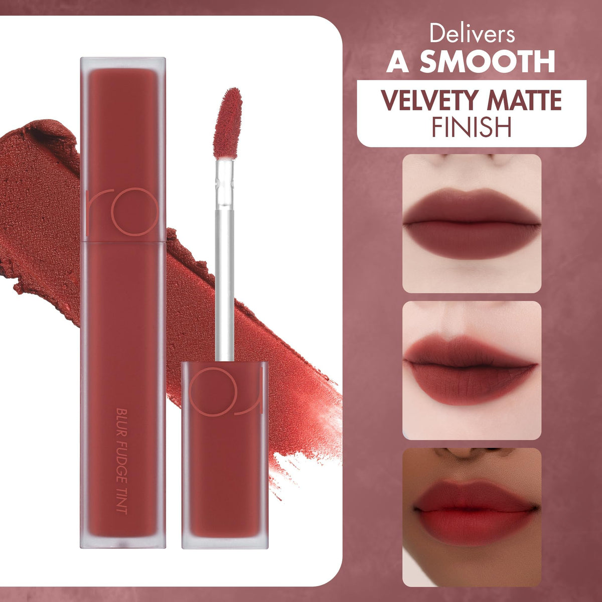 rom&nd OVEEER Shade Series Blur Fudge Tint | Silky Matte Lipstick for Velvety Smooth Lips | Long-Lasting Stain, Wrinkle Blurring, Moisturizing Formula | 16 Burnt Orange | Lip Stain Long Lasting Waterproof | Buildable Matte Blurred Finish | Hydrating Lip S