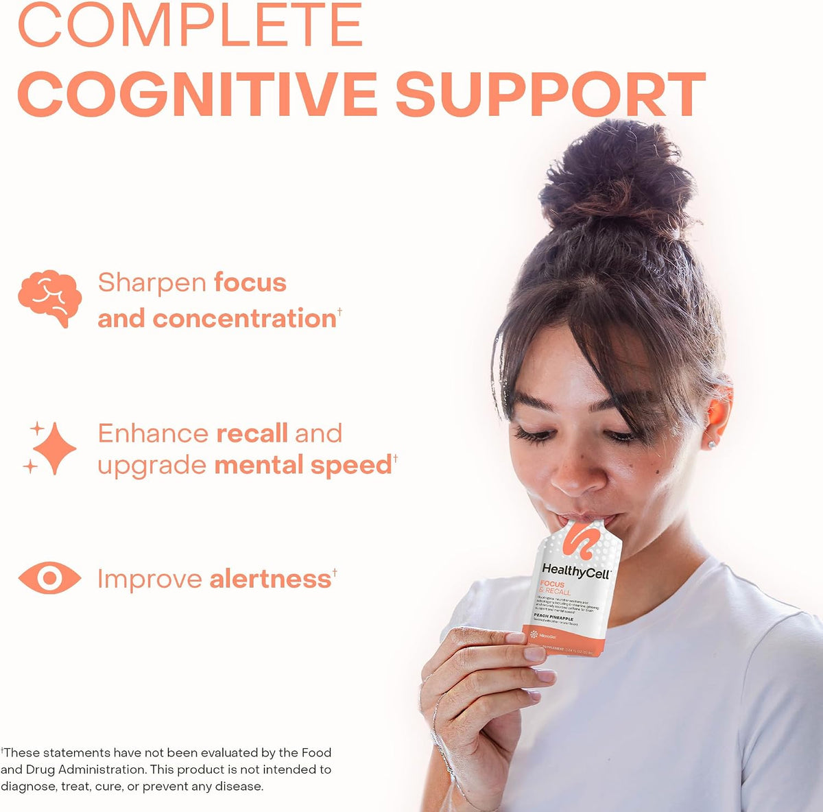 Healthycell Telomere Length + Focus & Recall Brain Supplement Bundle | Telomere Length Healthy Aging Supplement + Focus & Recall Brain Supplement for Memory, Focus & Concentration - Daily Duo