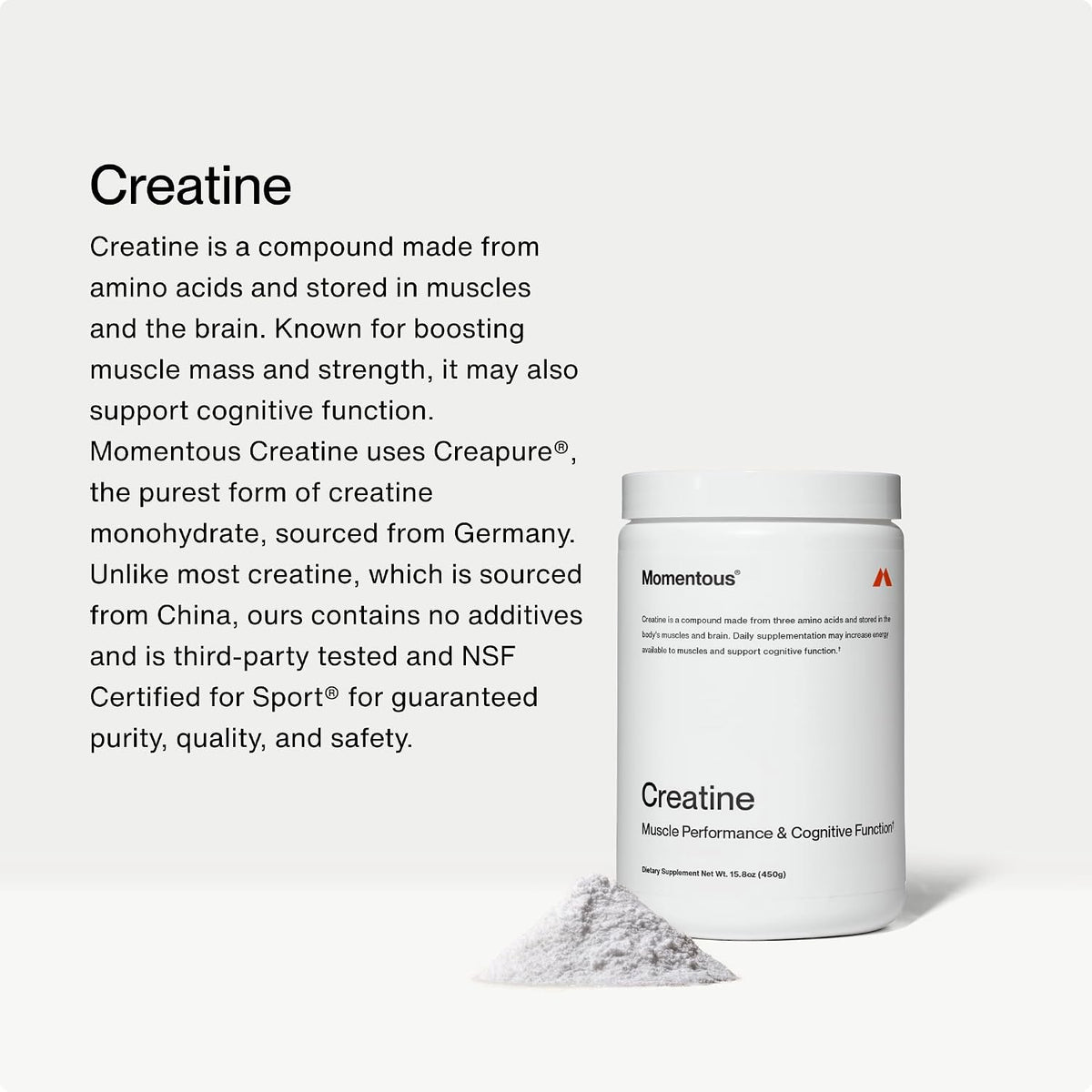 Momentous Creatine Monohydrate Powder & Grass-Fed Collagen Peptides Powder Stack - Supports Strength, Lean Muscle, & Recovery - FORTIGEL & Vitamin C for Hair, Skin, Nails, & Joint Health Support