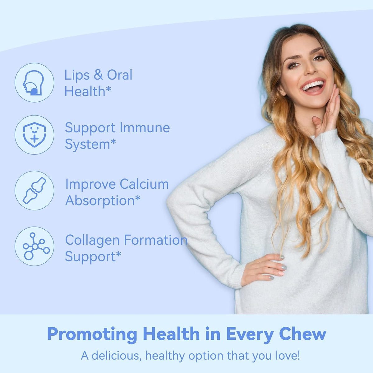 L-Lysine 1000mg Gummies, Chewable Lysine Supplement for Adults | Lysine Gummies for Immune Support, Collagen Formation Support, Vegan, Gluten Free - 60 Counts