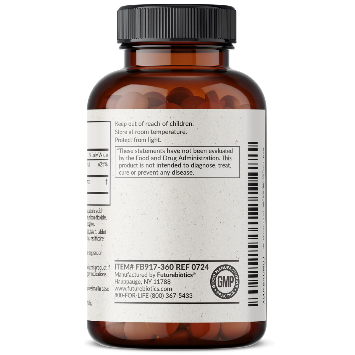 Futurebiotics Vitamin K2 with D3, 2 in 1 Support, 5000 IU Vitamin D3 & 90 mcg Vitamin K2 MK-7 Non-GMO, 120 Tablets