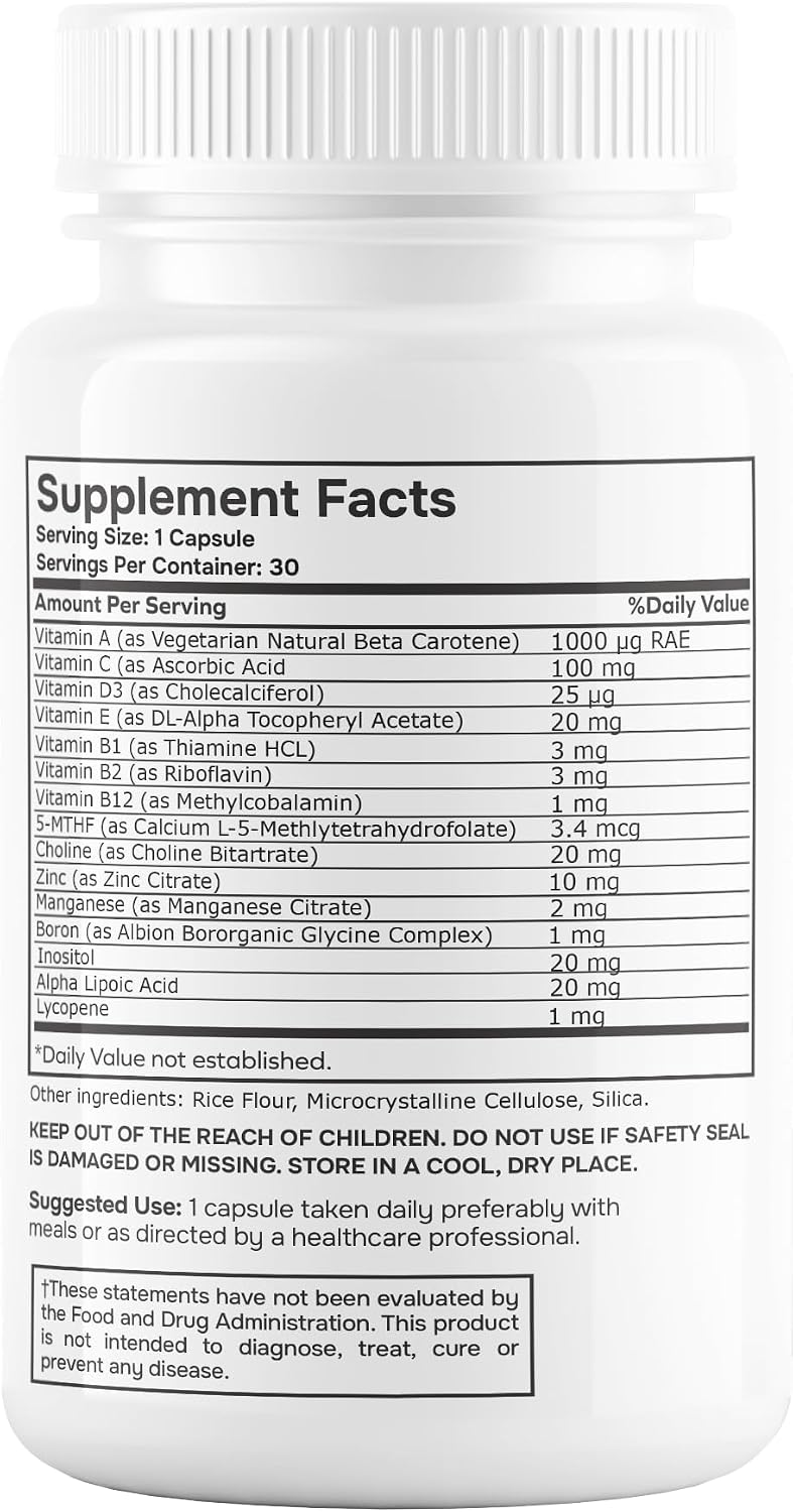 envitamin Methylated Multivitamin Multimineral Complex with L Methylfolate, Methylated B12, 5-MTHF, Inositol, and Lycopene
