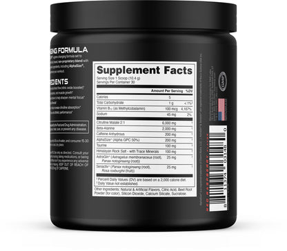 Bucked Up Pre Workout - Best Tasting - 6 Grams Citrulline, 2 Grams Beta Alanine Non Proprietary Blend, Powder (Strawberry Kiwi)