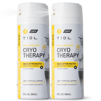 TIDL Cryotherapy Pain Relief Spray, 3 Oz (Pack of 2) Max Strength for Fast-Acting Muscle, Joint & Neck Pain Relief, Plant-Based Menthol & Camphor Pain Reliever, Quick Drying Formula TIDLBuy Supplements Australia