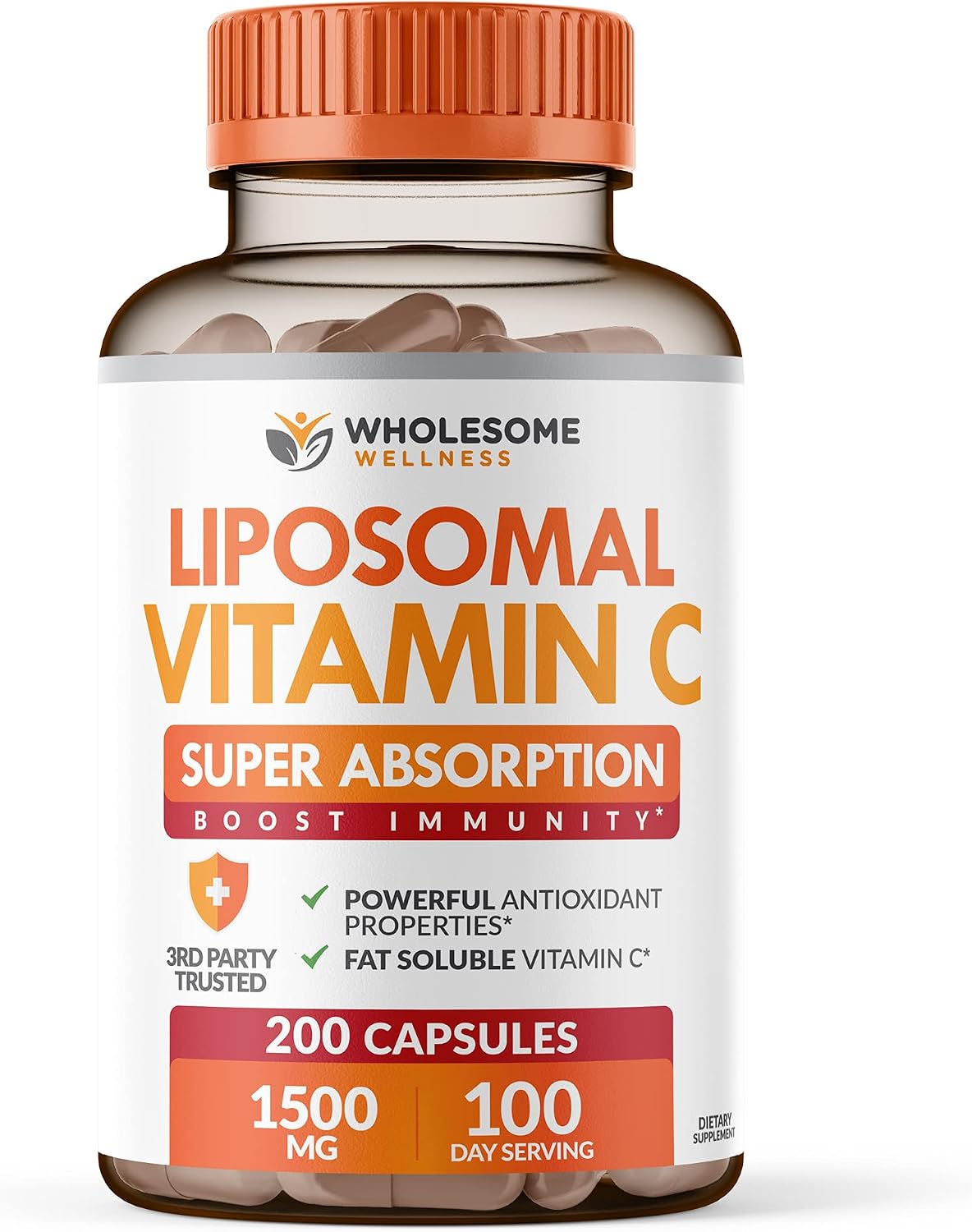 Grass Fed Desiccated Beef Liver Capsules (180 Pills, 750mg Each) + Liposomal Vitamin C Capsules (200 Pills 1500mg Buffered) High Absorption VIT C Bundle