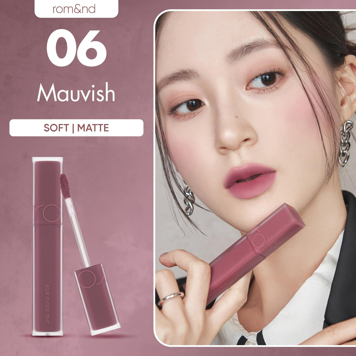 rom&nd OVEEER Shade Series Blur Fudge Tint | Silky Matte Lipstick for Velvety Smooth Lips | Long-Lasting Stain, Wrinkle Blurring, Moisturizing Formula | 16 Burnt Orange | Lip Stain Long Lasting Waterproof | Buildable Matte Blurred Finish | Hydrating Lip S