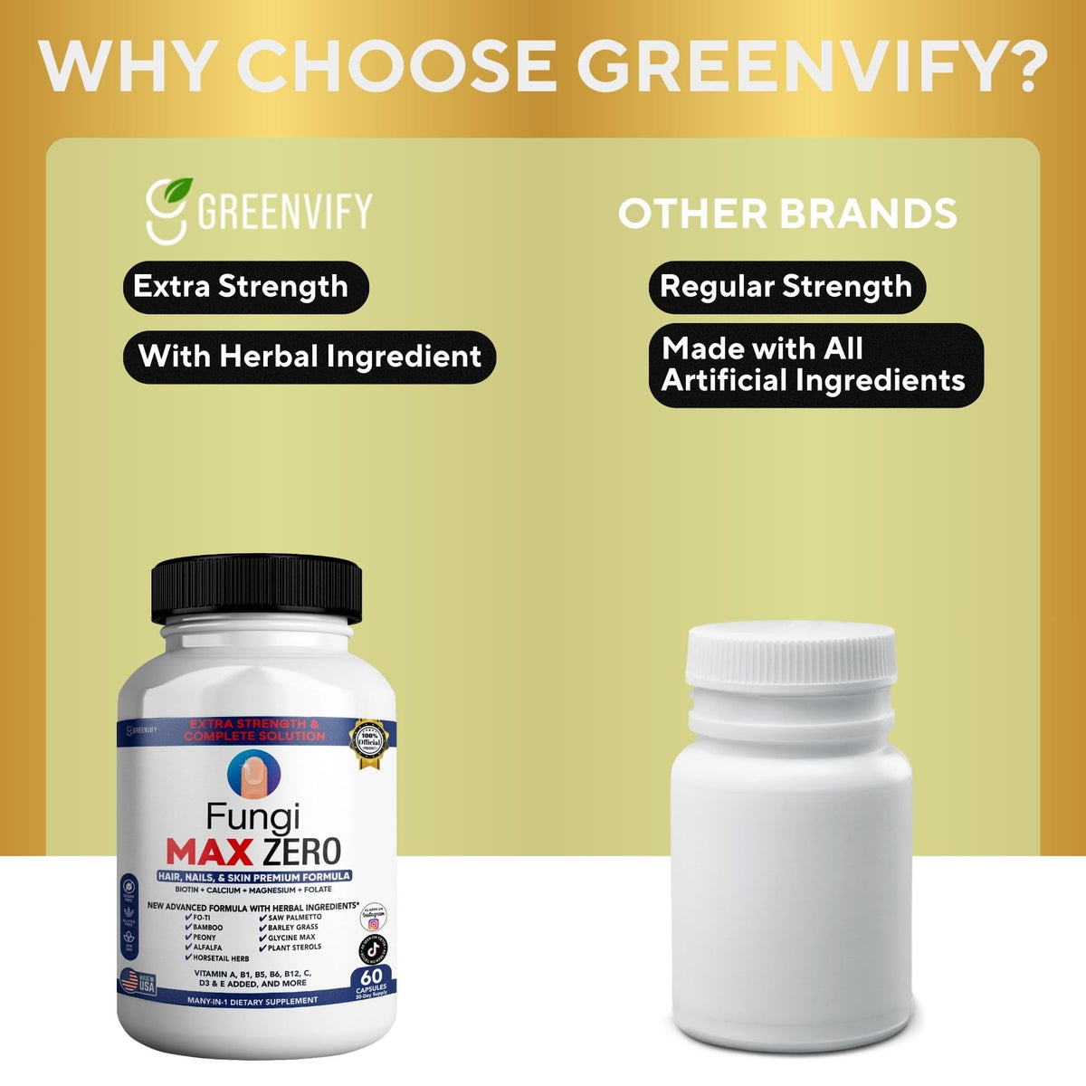 GREENVIFY Fungi Max Zero Hair, Nails & Skin Supplement. (1) GREENVIFY buy supplements Au