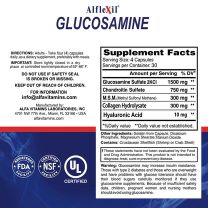 Glucosamine Plus Chondroitin Cream with MSM & Collagen, Supports Healthy Joints, Joint & Muscle Pain Relief, Improves Mobility, Fast Absorption, and Moisturizes Skin, 4 Oz.