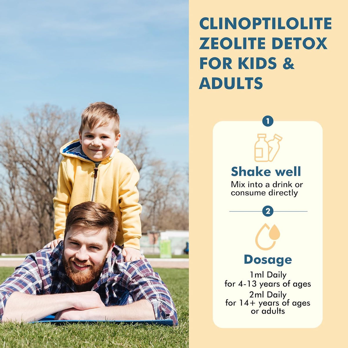 Zeolite Detox for Kids and Adults, Zeolite Clinoptilolite Liquid Drops with Chlorella, Magnesium, Zinc, Methy Vitamin B12 & D3, Gut Liver Detox Cleanse, Immunity, Pineapple Flavor 2 Fl Oz