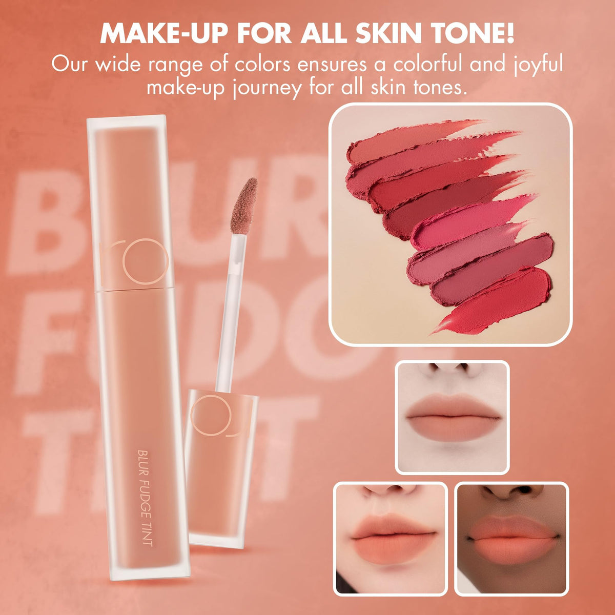 rom&nd OVEEER Shade Series Blur Fudge Tint | Silky Matte Lipstick for Velvety Smooth Lips | Long-Lasting Stain, Wrinkle Blurring, Moisturizing Formula | 16 Burnt Orange | Lip Stain Long Lasting Waterproof | Buildable Matte Blurred Finish | Hydrating Lip S