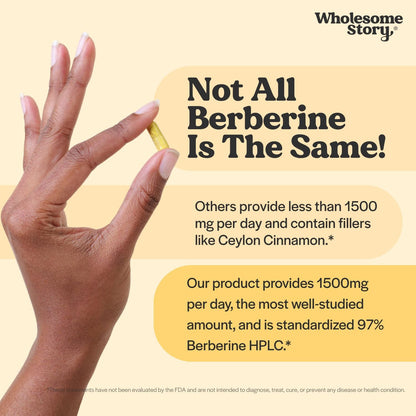 Berberine Supplement 1500mg | Berberine 500mg Per Capsule | 97% Standardized Purity | Supports Metabolic Profiles & Hormonal Balance | 90 Berberine HCL Capsules | Berberine Supplements 30-Day Supply