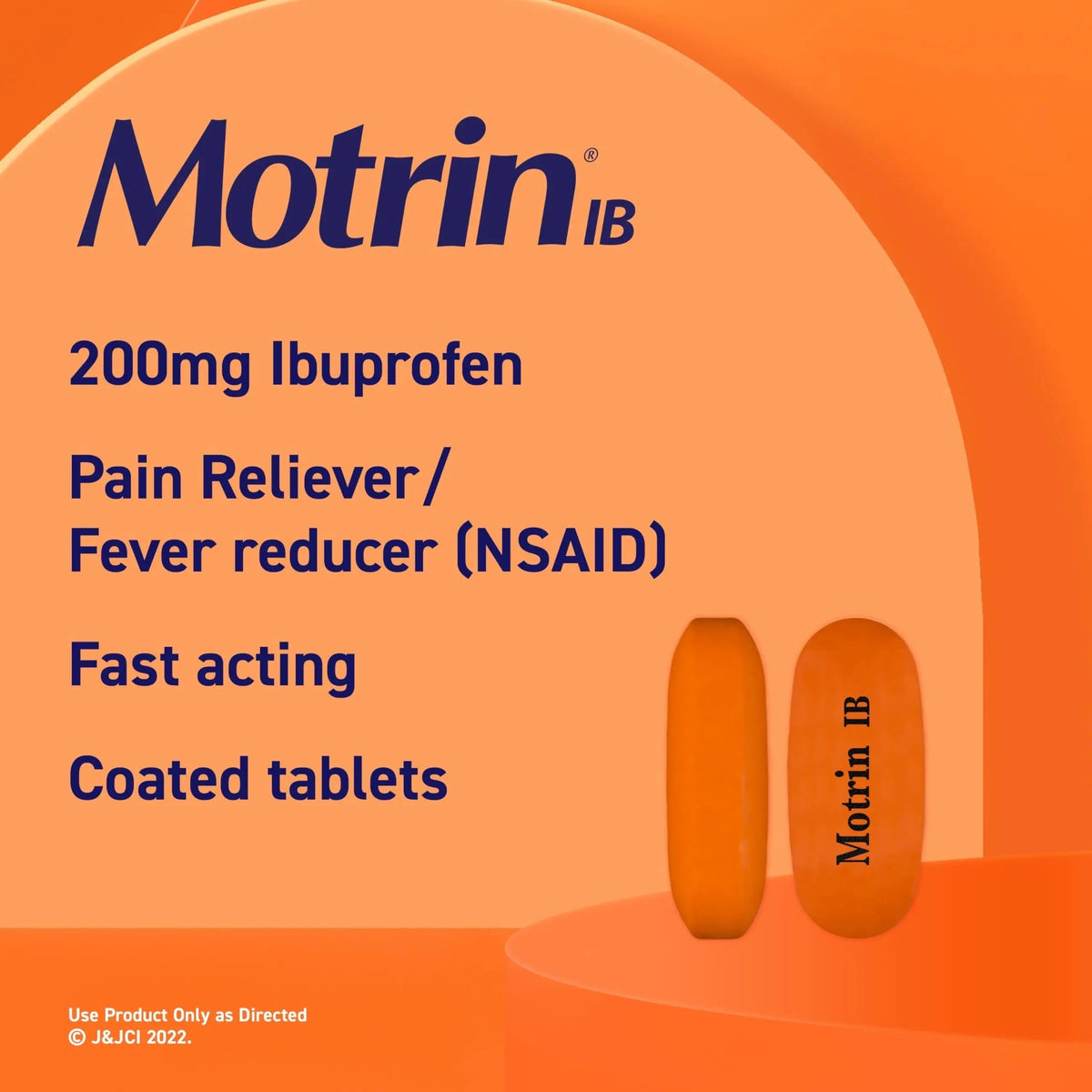 Motrin IB, Ibuprofen 200mg Tablets, NSAID Pain Reliever & Fever Reducer for Headache, Backache, Muscular Aches, & Menstrual Cramps, Over-The-Counter Pain Relief Medicine, 100 ct MotrinBuy Supplements Australia