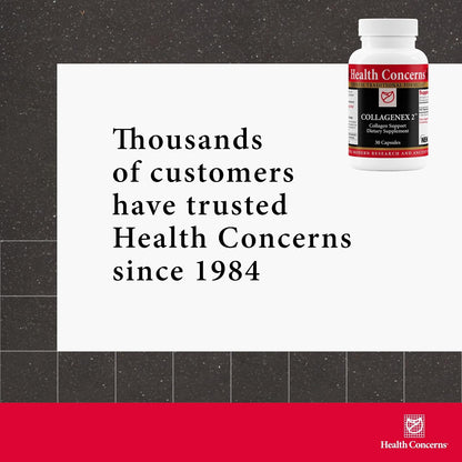 Health Concerns Collagenex 2 – Collagen Supplement for Joint Support & Flexibility – Natural Eggshell Membrane for Men & Women - Connective Tissue Support – Chinese Herbal Supplement - 30 Capsules