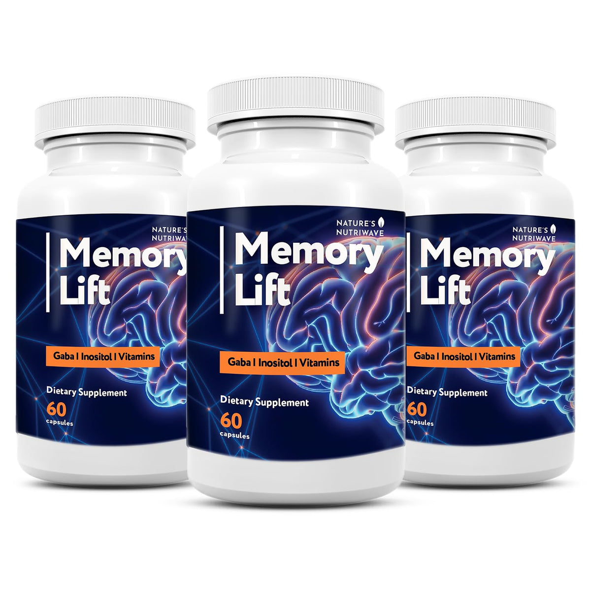 Memory Lift – Vitamins A, C, D, E & B-Complex – 60 Ct, 1 Month Supply | Also includes Choline with Vitamins A, C, D, E, B-Complex & Biotin | Non-GMO, GMP-Certified, Vegetarian