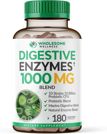 Wholesome Wellness Whole Food Multivitamin for Men - Natural Multi Vitamins, Minerals, Organic Extracts Digestive Enzymes 1000MG Plus Prebiotics & Probiotics Bundle