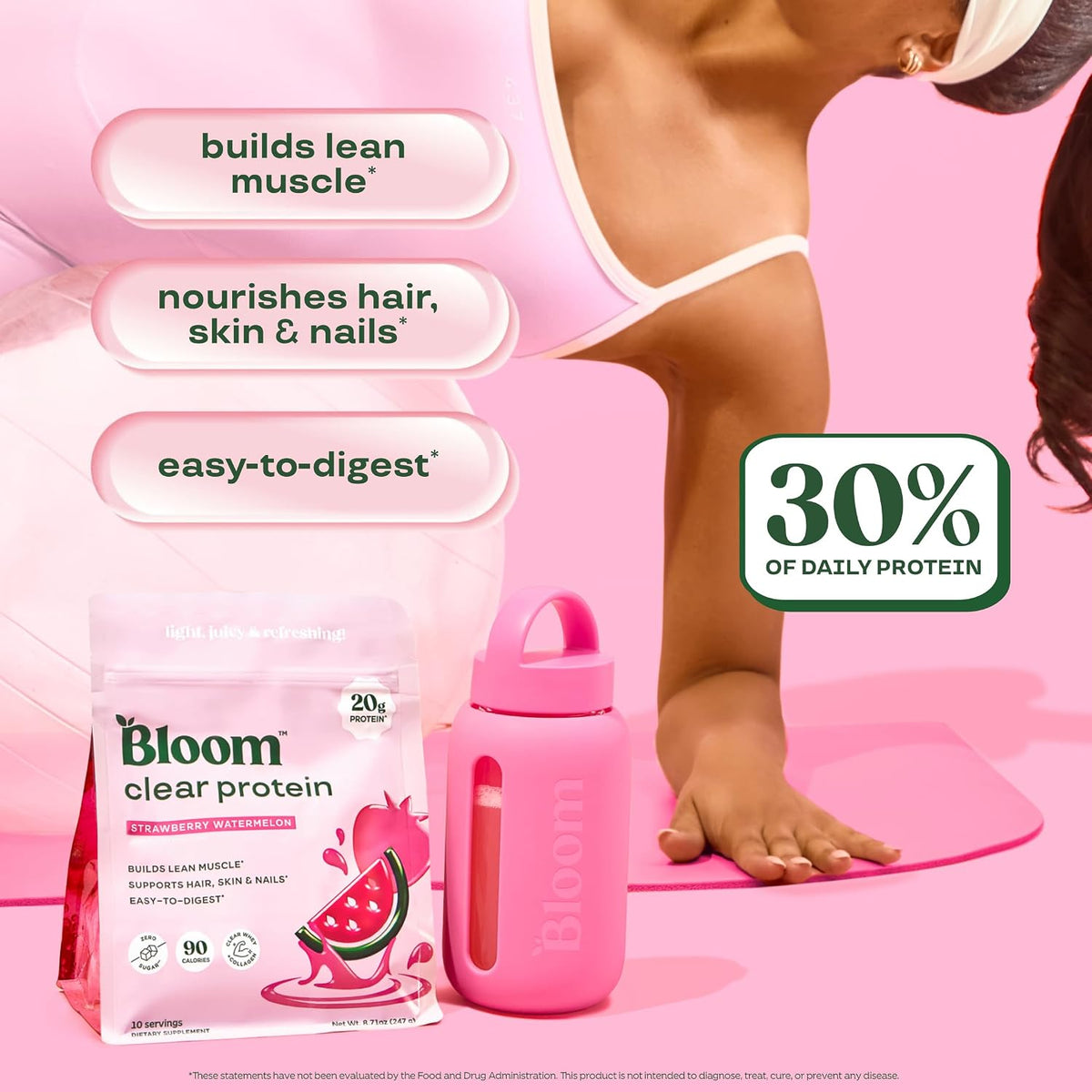 Bloom Strawberry Watermelon Clear Protein and Shirley Temple Energy Packets Bundle