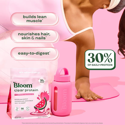 Bloom Strawberry Watermelon Clear Protein and Pre Workout Bundle