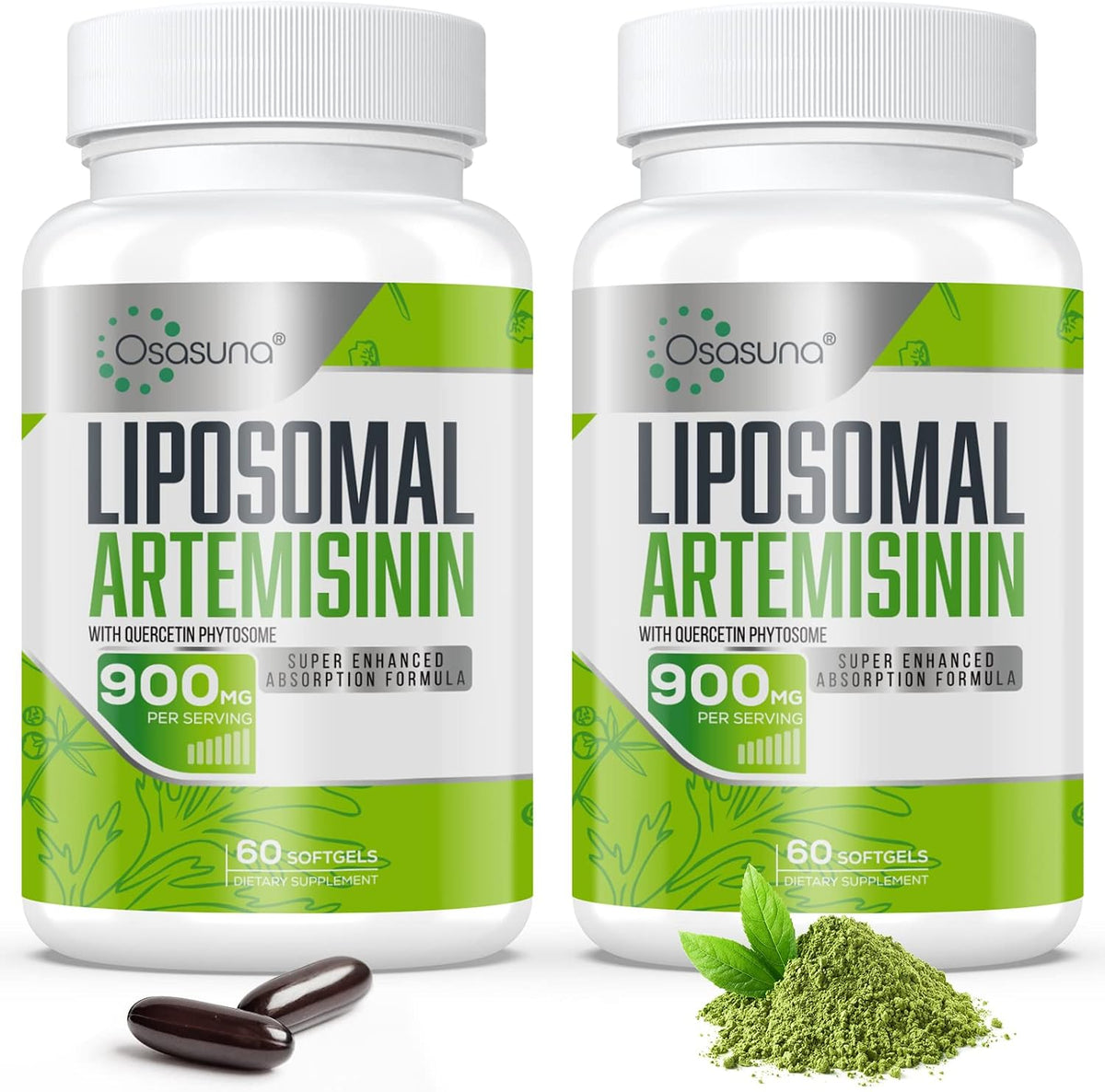 900 mg Liposomal Artemisinin for Maximum Absorption, Sweet Wormwood Extract(Artemisia Annua) with Quercetin Phytosome 200 mg, 120 Softgels