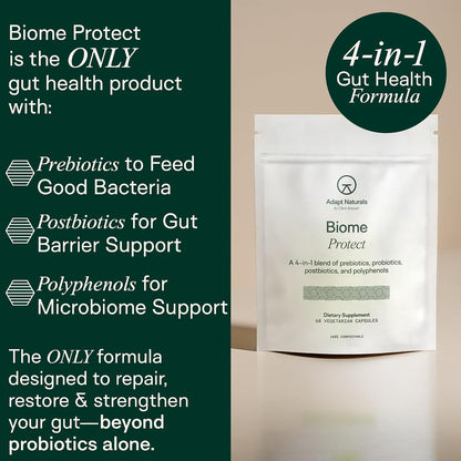 Adapt Naturals Gut & Immune Defense Bundle – Bio-Avail Colostrum+ Powder with Lactoferrin & Biome Protect 4-in-1 Gut Supplement – 30-Day Supply