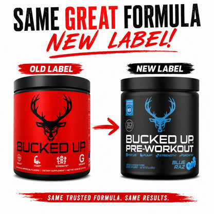 Bucked Up Pre Workout - Best Tasting - 6 Grams Citrulline, 2 Grams Beta Alanine Non Proprietary Blend, Powder (Strawberry Kiwi)