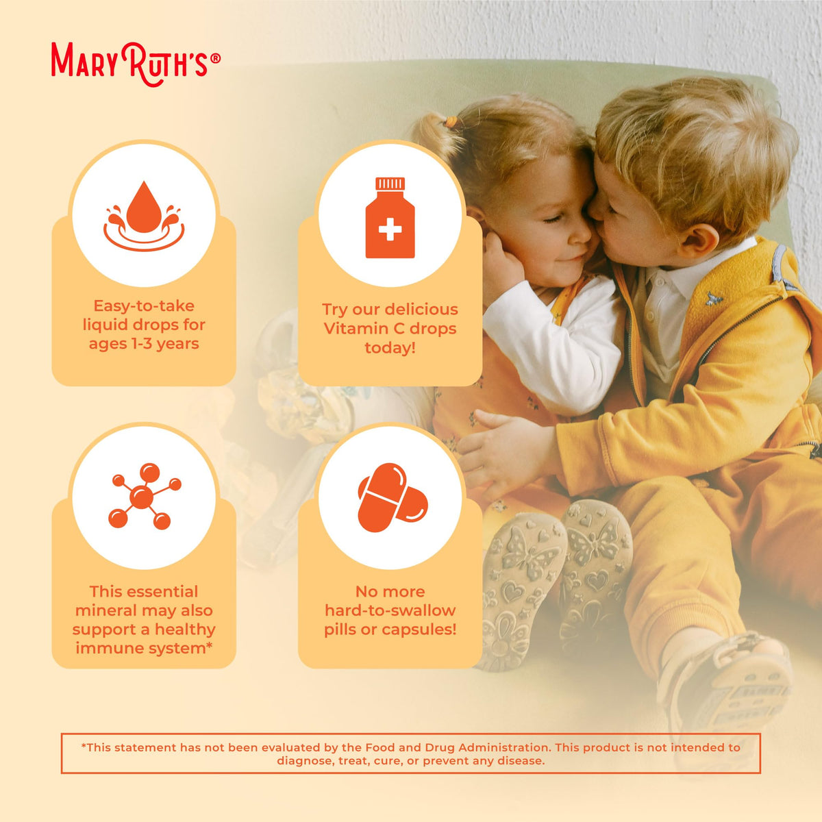 MARYRUTH'S Organic Toddler Vitamin C Drops for Immunity | Ages 1-3 Years | 15 mg Per Serving | Vitamin C for Immune Support & Overall Health | Vegan | Sugar Free | Gluten Free | Non-GMO | 30 Servings