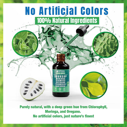 Soursop Bitters Liquid Drops 10 in 1 with Sea Moss, Moringa, Turmeric, Black Seed Oil, Oregano, Ashwagandha | Herbal Extracts for Overall Health-Enhancing |Vegan, Non-GMO| 2 Fl Oz(Mixed Berry Flavor)