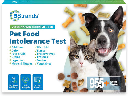5Strands Pet Food Intolerance Test for Dogs & Cats, 825 Items Tested