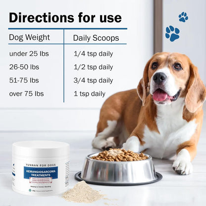 Quick Stop Bleeding for Dogs, Natural Yunnan Sanqi & Herbal Powder | Supports Internal Bleeding, Hemangiosarcoma, Bloody Stools, Post-Surgical Recovery, Ulcers, Severe Bruising, 60g