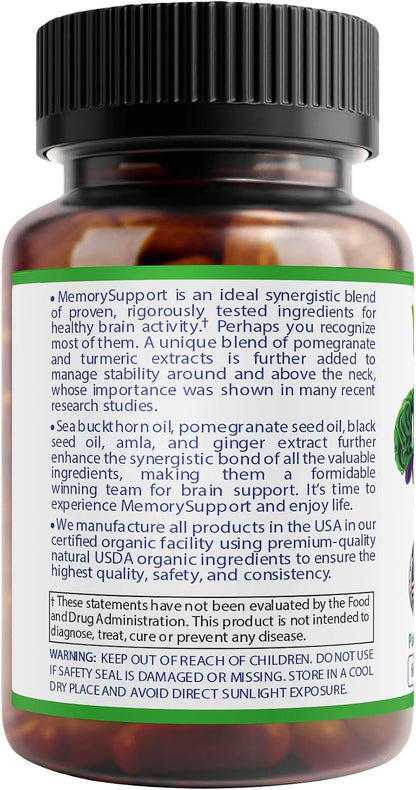 Bodymune Organic MoodBliss | Supports a Calm, Relaxed & Positive Mood* | with Ashwagandha, St. John's Wort & Lemon Balm | USDA Organic, USA-Made, Non-GMO, Gluten-Free - 60 cts.