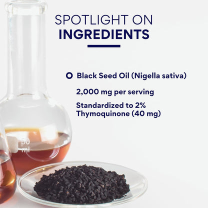 Research Verified Black Seed Oil - 60 Softgels - Boost Immunity, Support Digestion, Improve Respiratory Function - Cold-Pressed - 2% Thymoquinone (TQ)