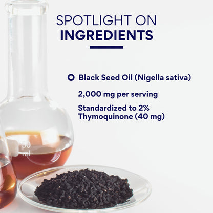 Research Verified Black Seed Oil - 60 Softgels - Boost Immunity, Support Digestion, Improve Respiratory Function - Cold-Pressed - 2% Thymoquinone (TQ)
