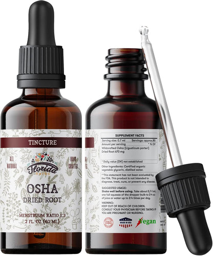OSHA Root Liquid Extract for Respiratory Support, Organic OSHA Tincture Natural Lung Detox 2 Fl Oz