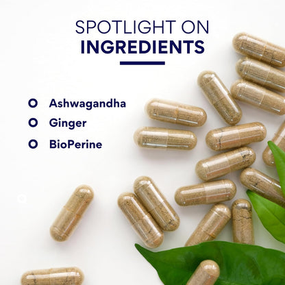 Research Verified Ashwagandha Supplement 1500mg Maximum Strength with Bioperine and Ginger Root, Enhance Cognitive Function - 60 Vegan Capsules (1 Bottle)