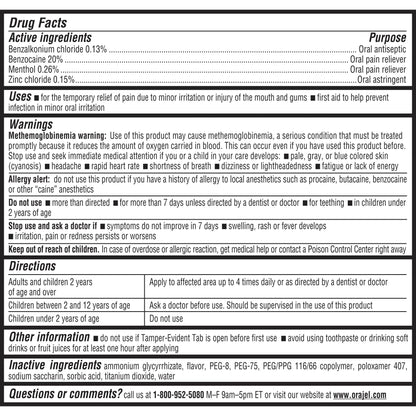 Orajel 4X for Toothache & Gum Pain: Severe Cream Tube 0.33oz- From Oral Pain Relief Brand Orajel buy supplements Au