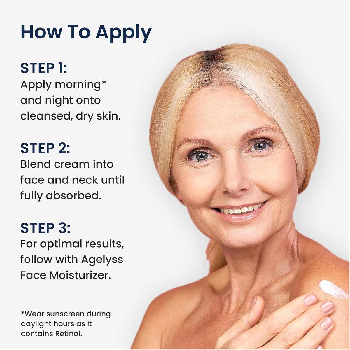 Agelyss Retinol Face Cream - 1% Retinol - Collagen, Hyaluronic Acid - 2 Fl Oz - 60mL - Pack of 1
