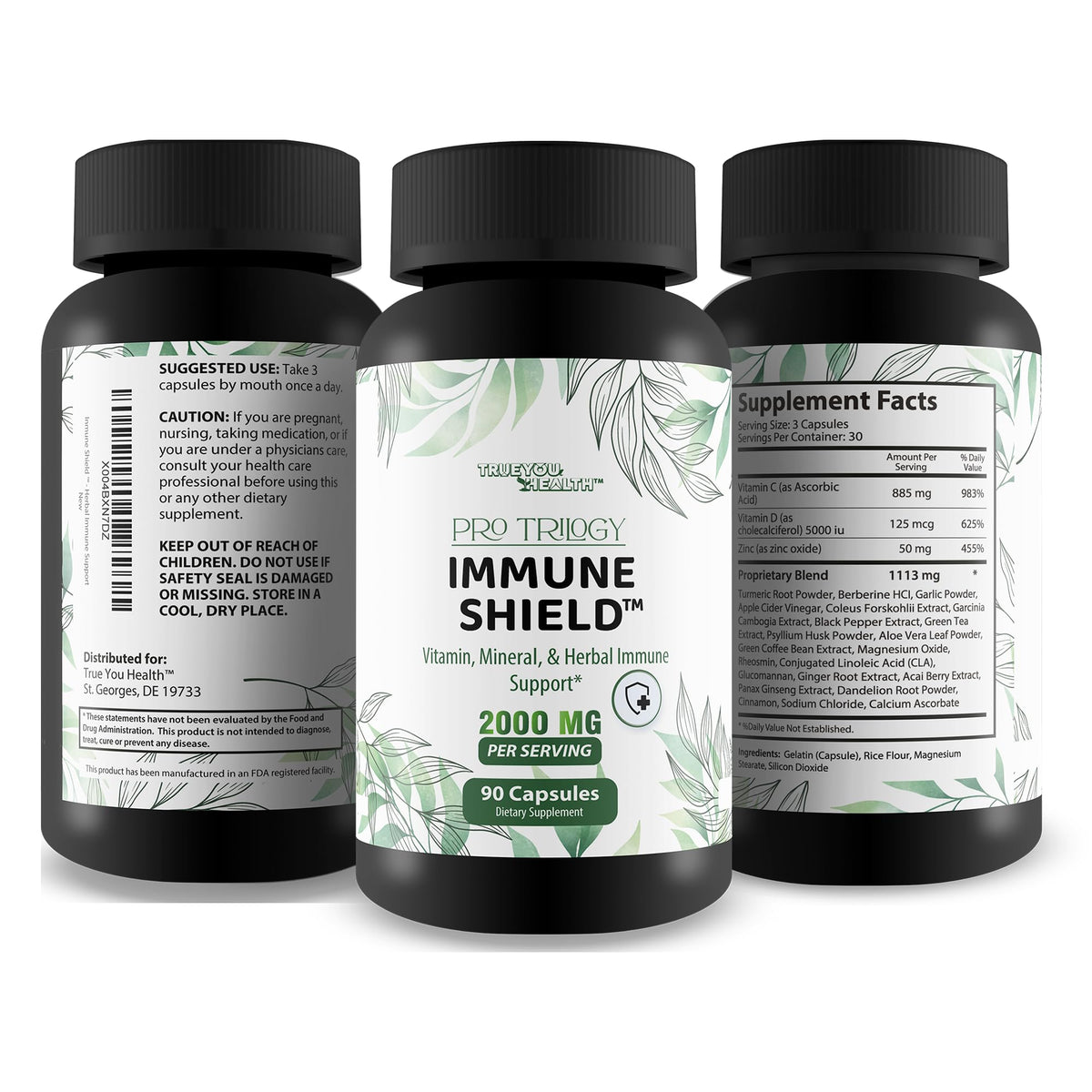 Pro Trilogy Immune Shield - Our Best Immune Support Supplement - Immune Support Capsules - Immune Boost Pills - Our Best Immune Pills Nature Vitamin D Zinc C Best Immune Support Vitamins True You HealthBuy Supplements Australia