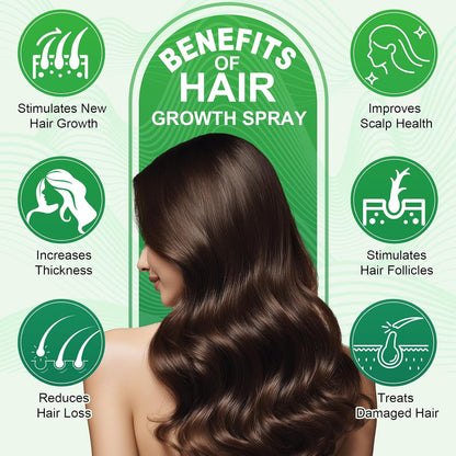 Hair Growth Serum Spray, Natural Hair Growth Spray With Biotin, Batana, Rosemary, and Castor Oil, Caffeine Ginseng Scalp Care Treatment, Thinning Hair Regrowth Thickening for Women Men 4 Fl Oz
