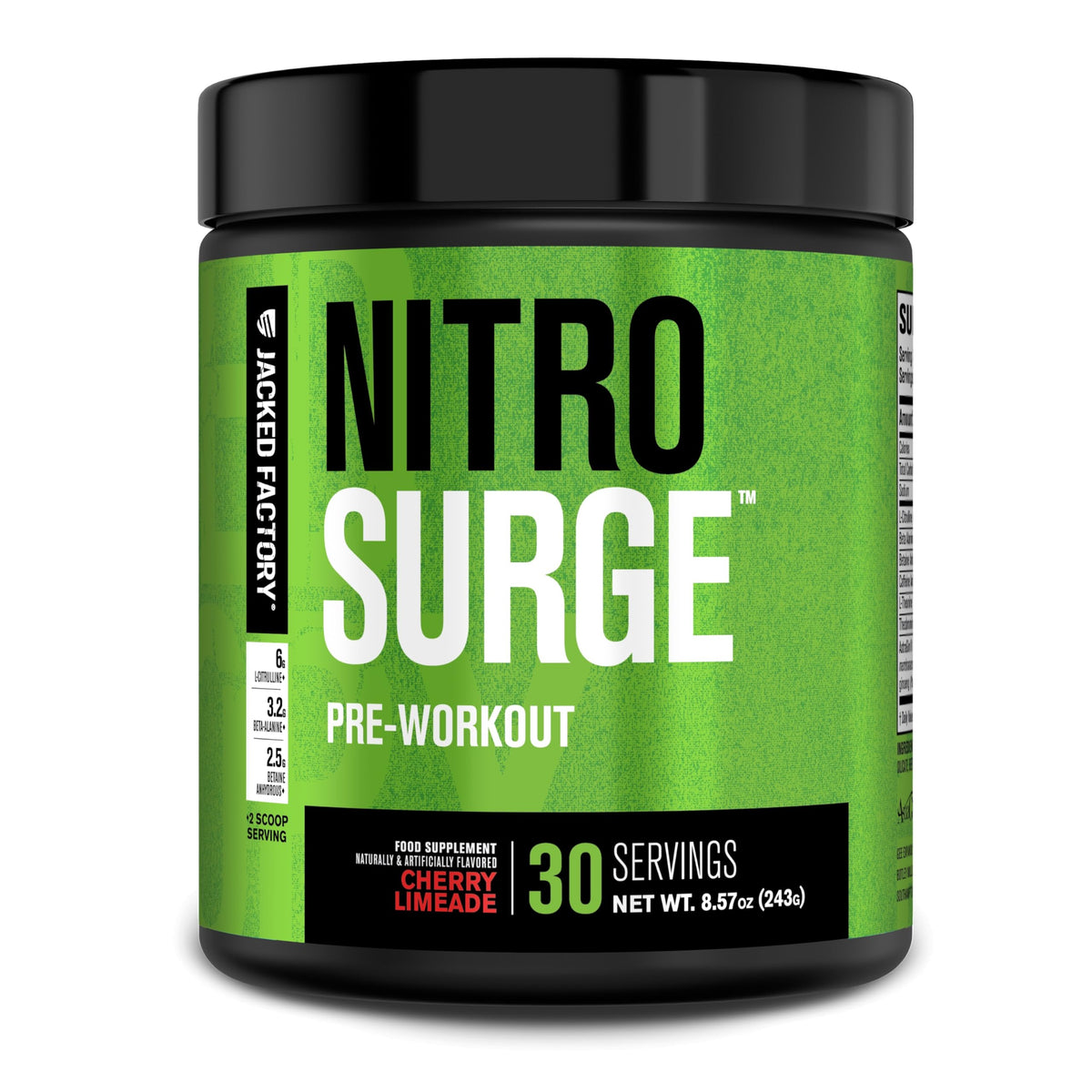 Jacked Factory NITROSURGE Pre Workout Supplement - Endless Energy, Instant Strength Gains, Clear Focus, Intense Pumps - NO Booster & Preworkout Powder with Beta Alanine