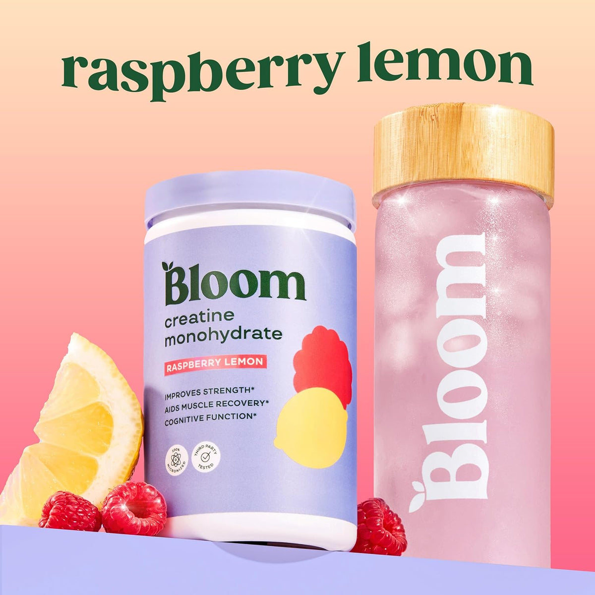 Bloom Creatine Monohydrate Bundle, Unflavored + Raspberry Lemon