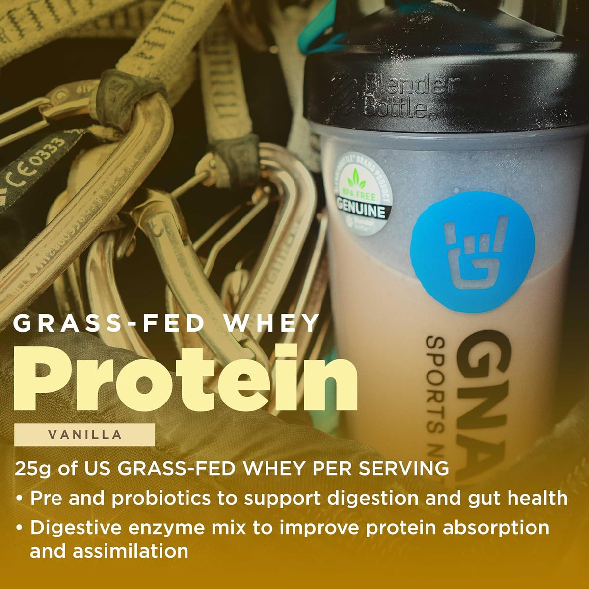 Gnarly Nutrition Gnarly Whey Grass-Fed Protein Supplement, Vanilla (32.0oz) Preworkout Mango (14.82oz)