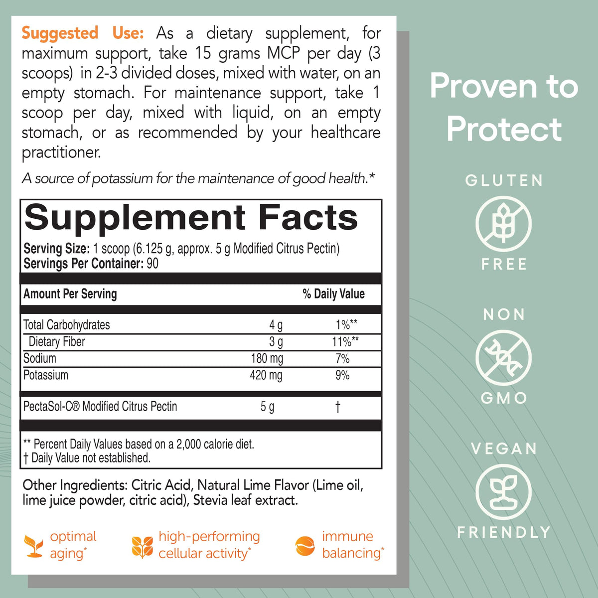 PectaSol Modified Citrus Pectin – 454g Powder – Total-Body Health Supplement to Support the Heart, Immune System, Inflammation Response & Healthy Aging + Maintain Healthy Galectin-3 Levels