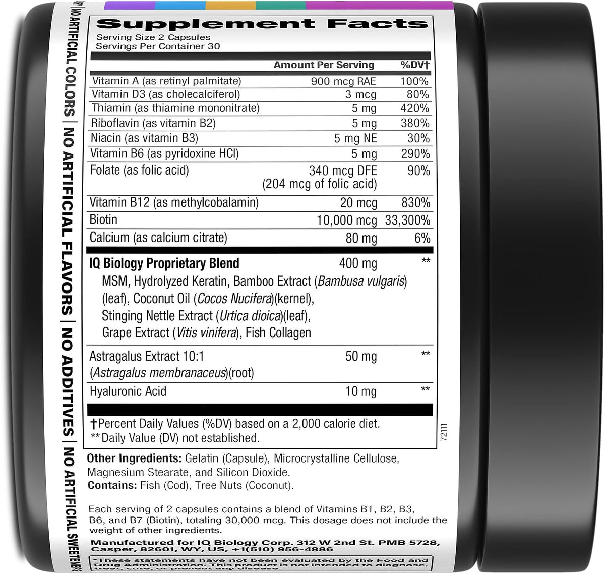 IQ BIOLOGY Biotin Bundle for Hair Growth with Collagen & Keratin for Hair Loss & Thinning Hair - Hair Skin and Nails Vitamins for Women & Men - Healthy Regrowth, Skin Glow & Nail Repair - 180 Caps