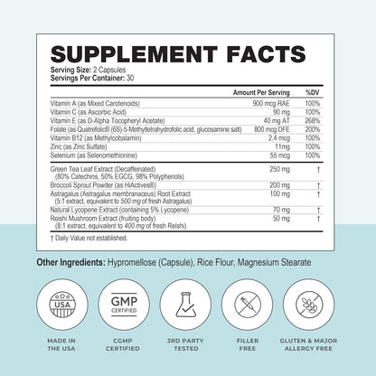 Papillex Dietary Supplement Tablets All Natural Immune Support - Immunity Defense - Best Immune System Booster - Organic 60 Capsules Bottle (Single Bottle)