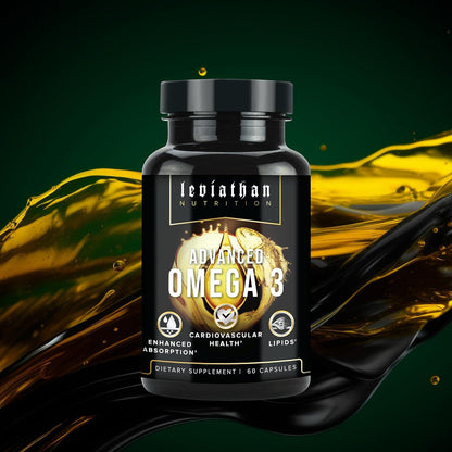 Leviathan Fish Oil Omega 3 Capsules | Premium Norwegian Omega 3 Fish Oil for Heart, Brain, & Immune Support | Superior Absorption Triple Strength Fish Oil Supplements - Free Form EPA & DHA